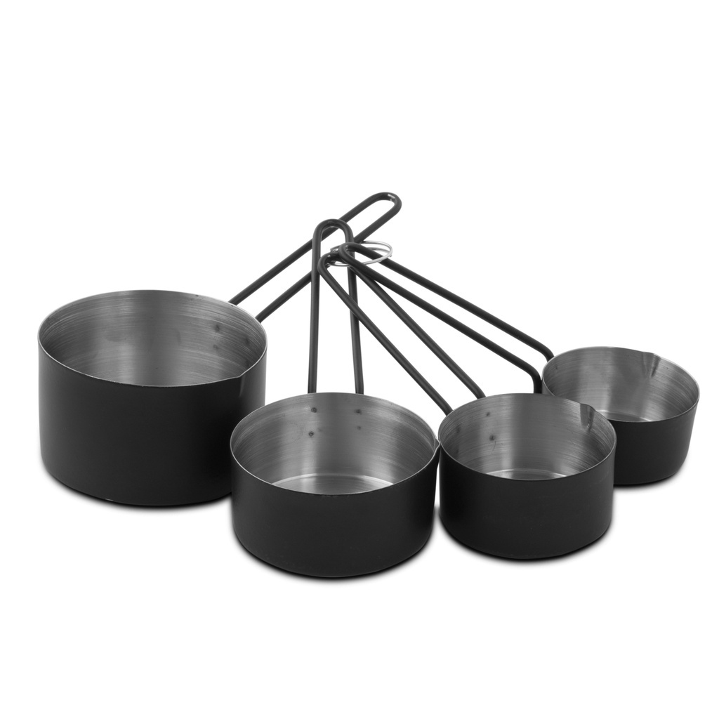 Xícaras Medidoras Em Inox 4 Peças Ônix – Mimo Style