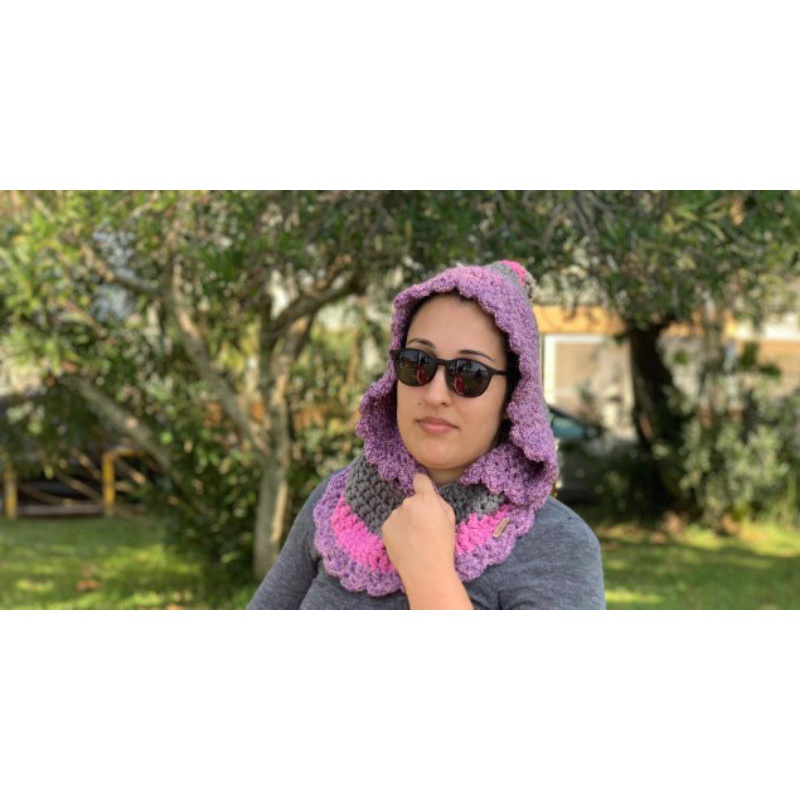 GOLAS COM CAPUZ DE LÃ   FEITAS À MÃO