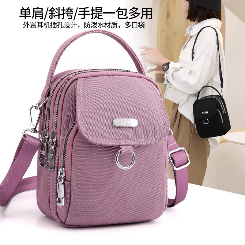 Bolsa Feminina Porta Celular Tipo Carteira Transversal Com Três Camadas