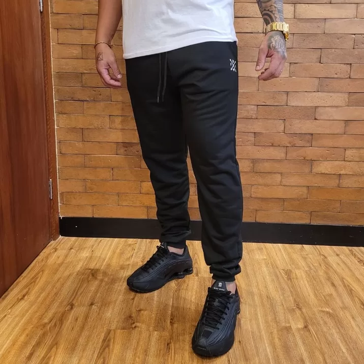 Calça Jogger de Moletom Moletinho Masculina Slim 