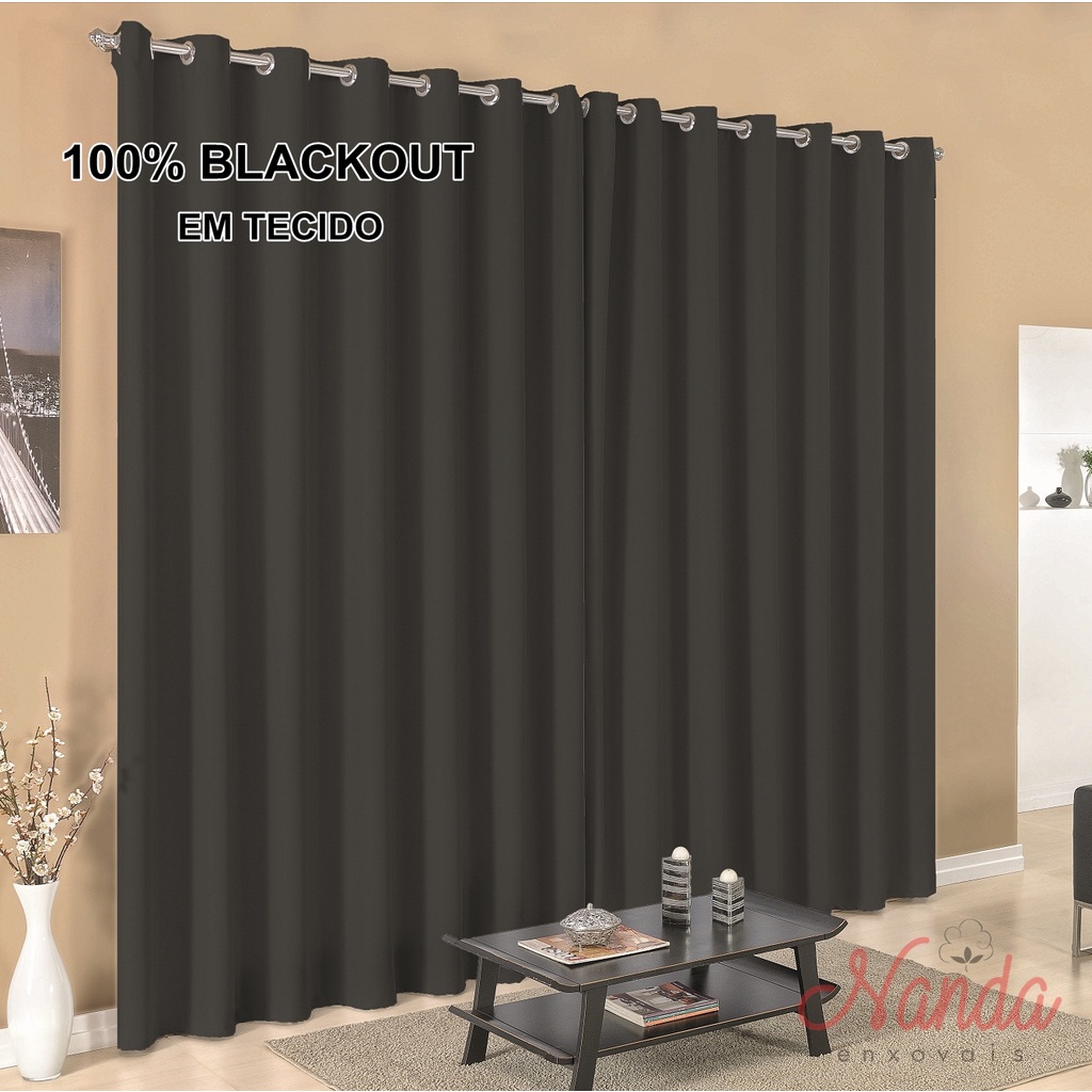 Cortina 100% Blackout Em Tecido 6,00m X 2,80m Tecido Grosso