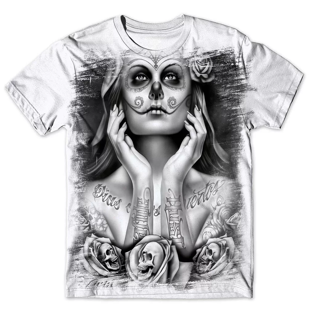 Camisa Camiseta Masculina Caveira Mexicana 120