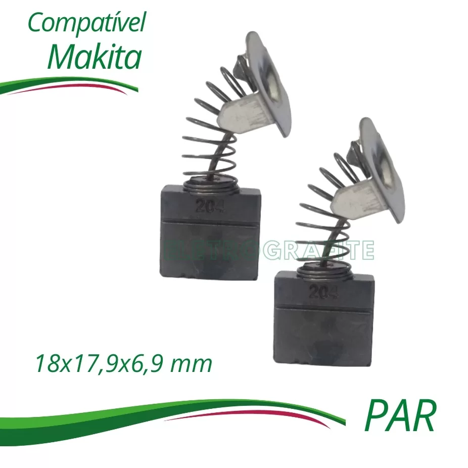 Escova De Carvao Eletrografite Esmerilhadeira Cb204 GA7020 Sa7021 – Par