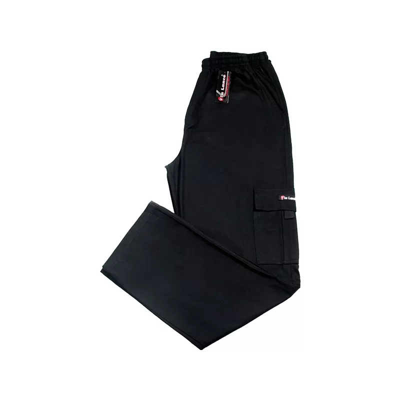 Calça Com Elástico Cargo De Sarja 6 Bolsos P M G GG XG