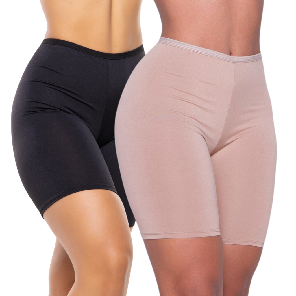 Kit 2 Short Anagua Combinação Segunda Pele Feminino Preto Bege Lingerie Revenda -Promoção