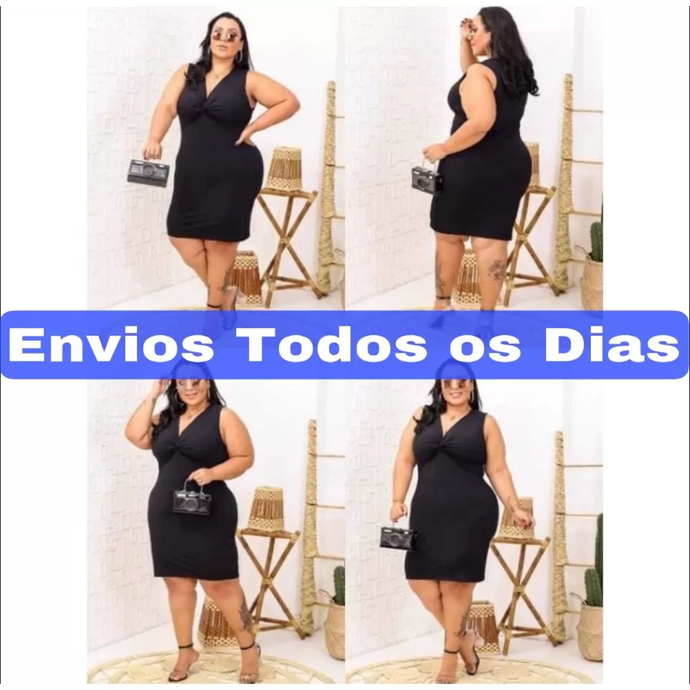 Vestido Midi Canelado Plus Size do 46 ao 52 Nozinho
