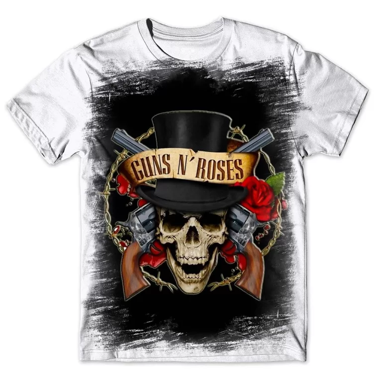 Camisa Camiseta Masculina Caveira Rosas Flores 7