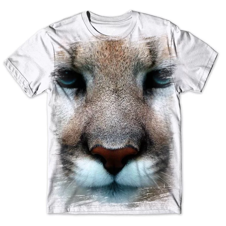 Camisa Camiseta Masculina 3d felino