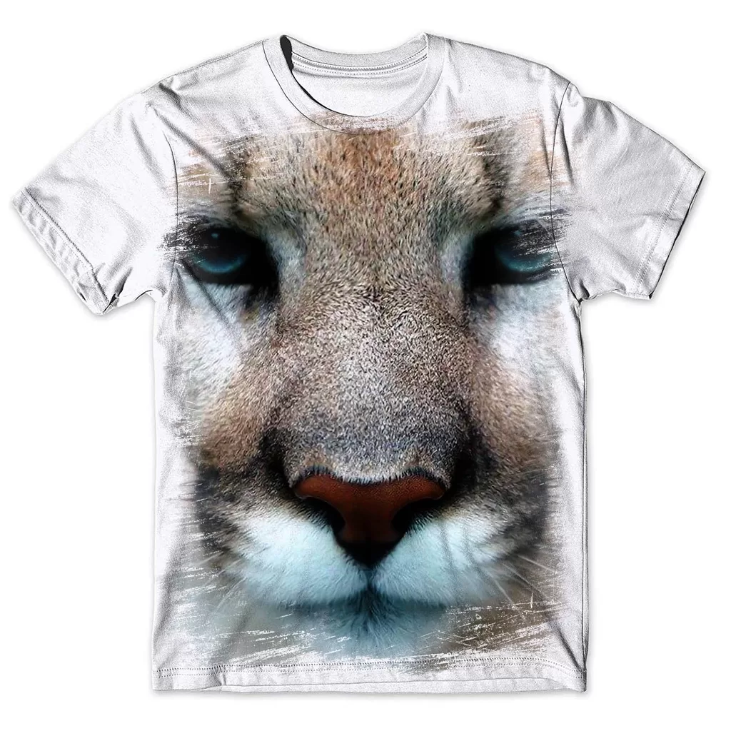 Camisa Camiseta Masculina 3d felino