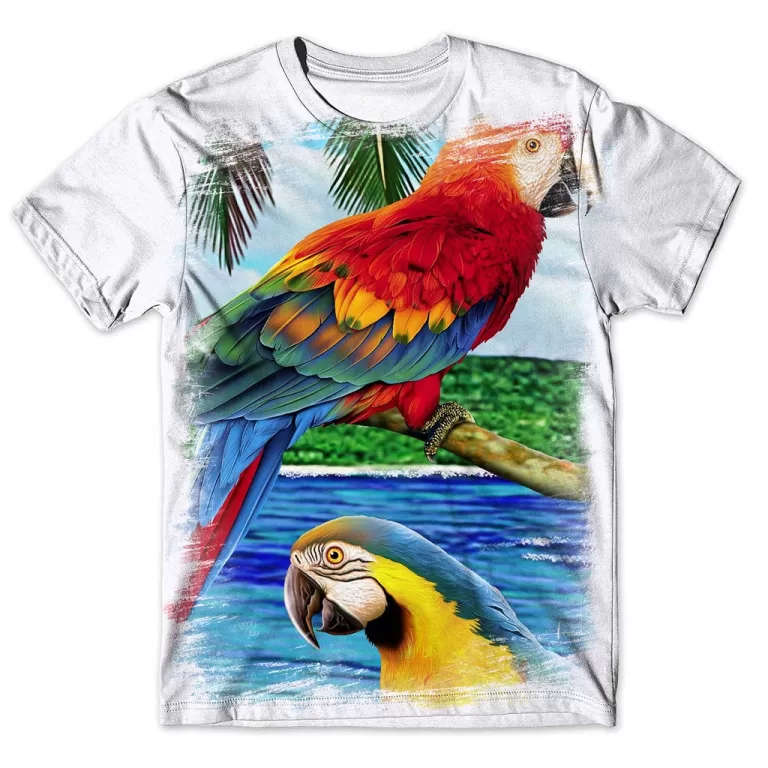 Camisa Camiseta Masculina Ave Pássaro Arara 2
