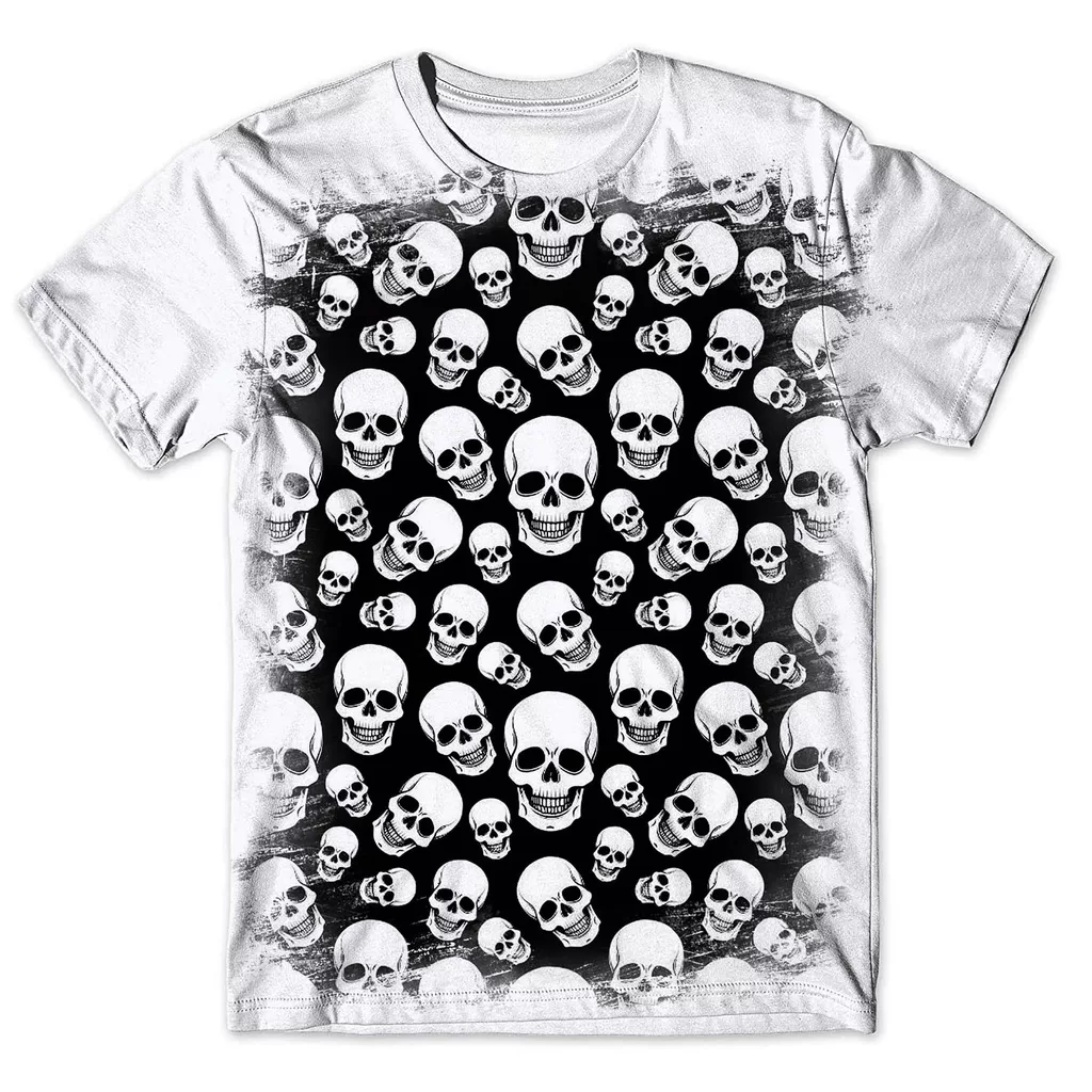 Camisa Camiseta Masculina 3d Caveira 80