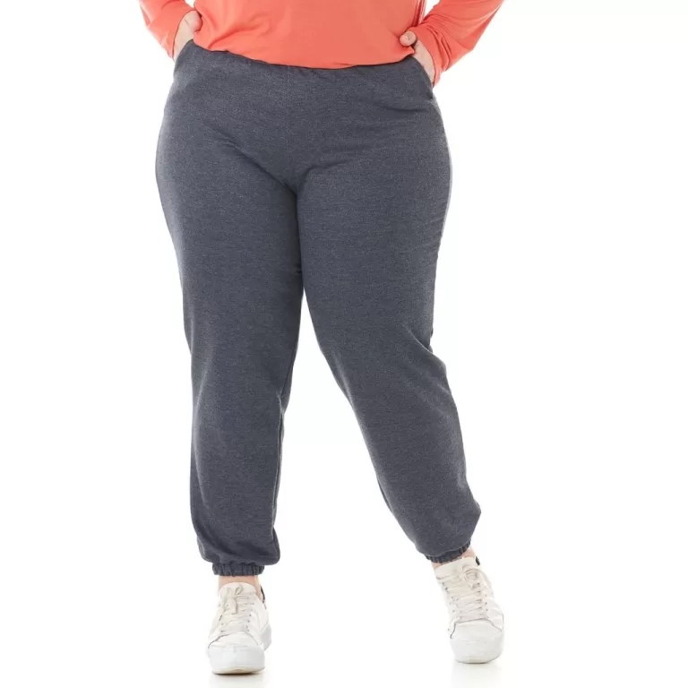 Calça Jogger de Moletom Feminina Plus Size G1 G2 
