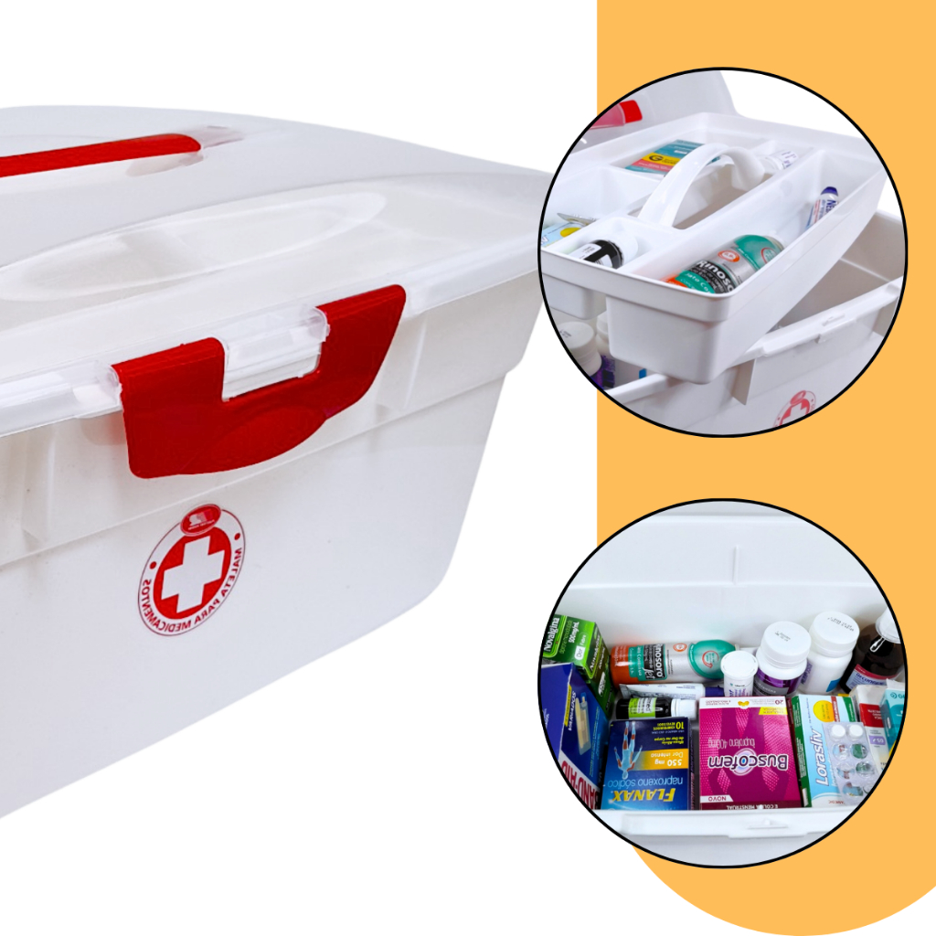 Maleta P/ Remédios Grande Frasqueira Porta Medicamento 20l