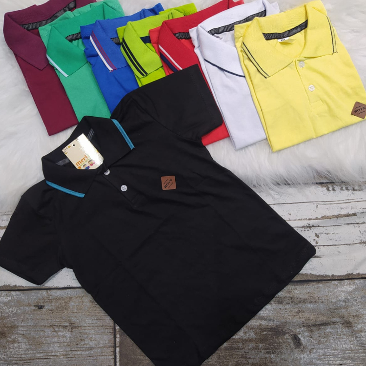 Camisa Gola Polo Infantil Menino Varias Cores Tama