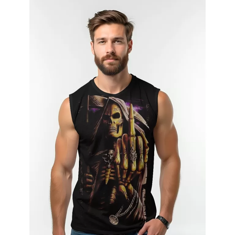 Camiseta Dry Fit Masculina UV 50+ Death Estampada 