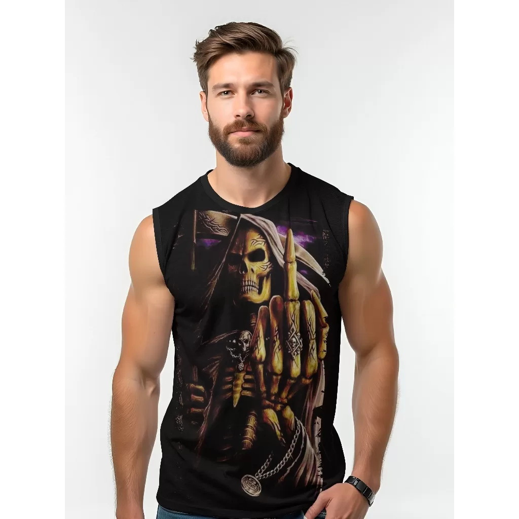 Camiseta Dry Fit Masculina UV 50+ Death Estampada Academia Corrida Treino Casual