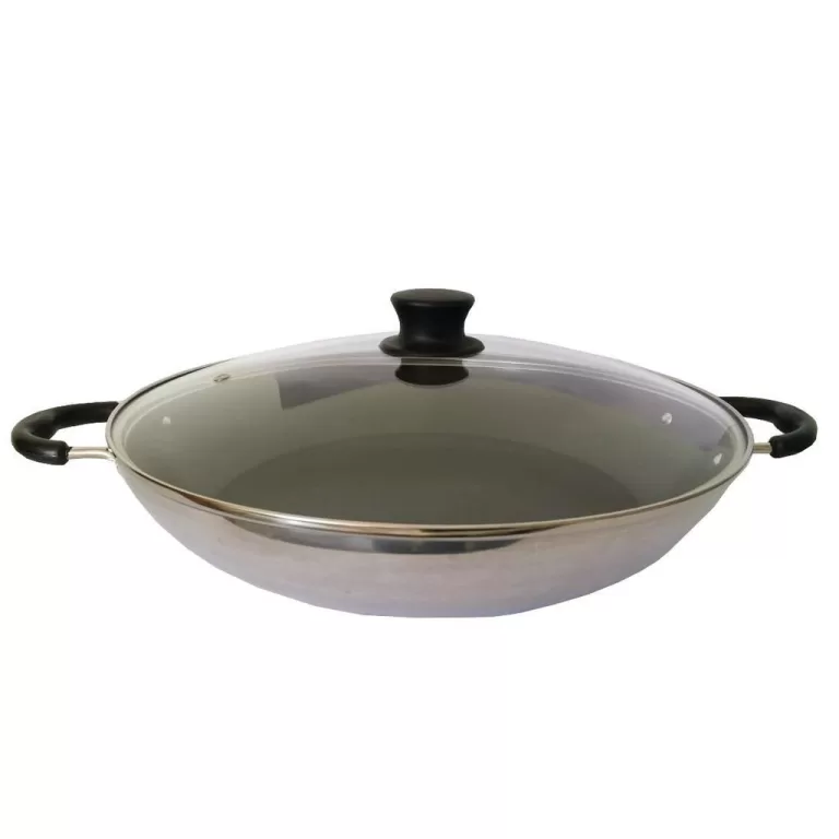 Paellera Wok Antiaderente Grande Com Tampa 32Cm Do