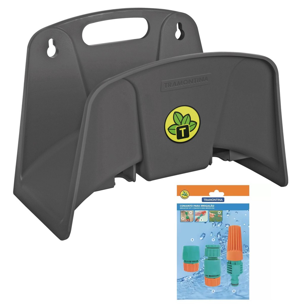 Suporte Fixo mais Kit Esguicho Engate Rápido para Mangueira de 1/2
