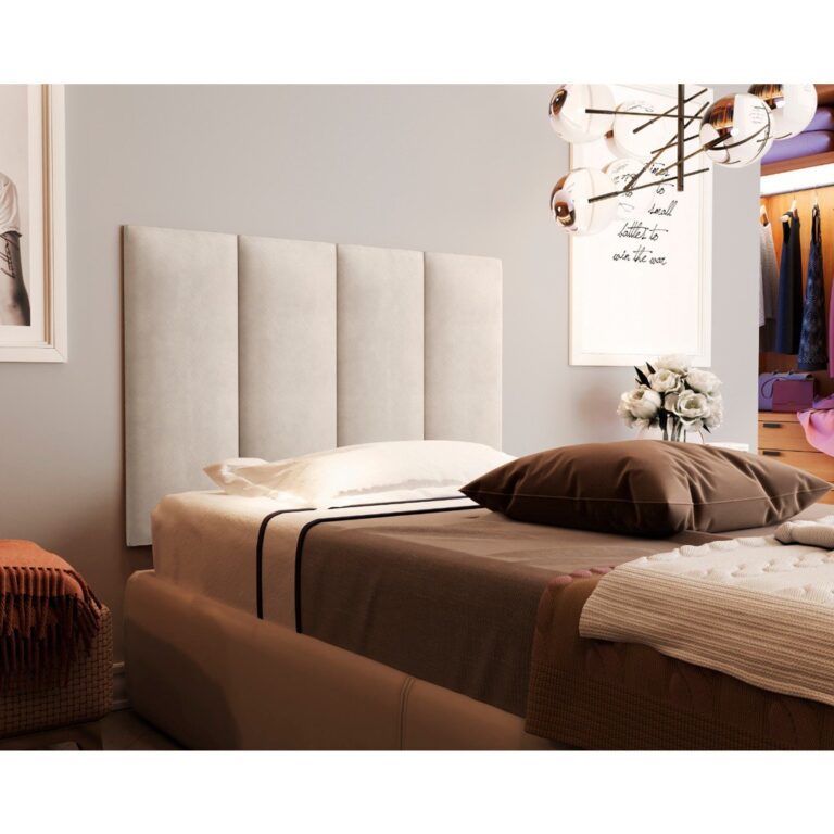 Painel Cama Box Fantasy 0,90 Tecido Suede cor Nude