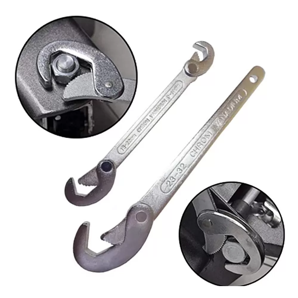 Jogo 2 Chave Para Tubos Mestra Auto Ajustável Universal 9 A 32 Mm Chave Inglesa Grifo