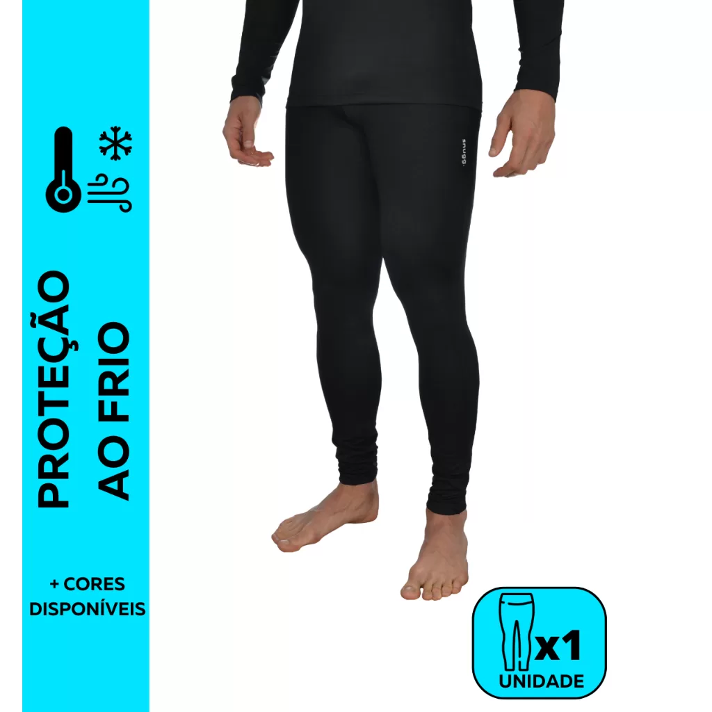 Calça Térmica Segunda Pele Snugg Wear Flanelada Peluciada Frio Intenso Unissex Fitness Neve Vento