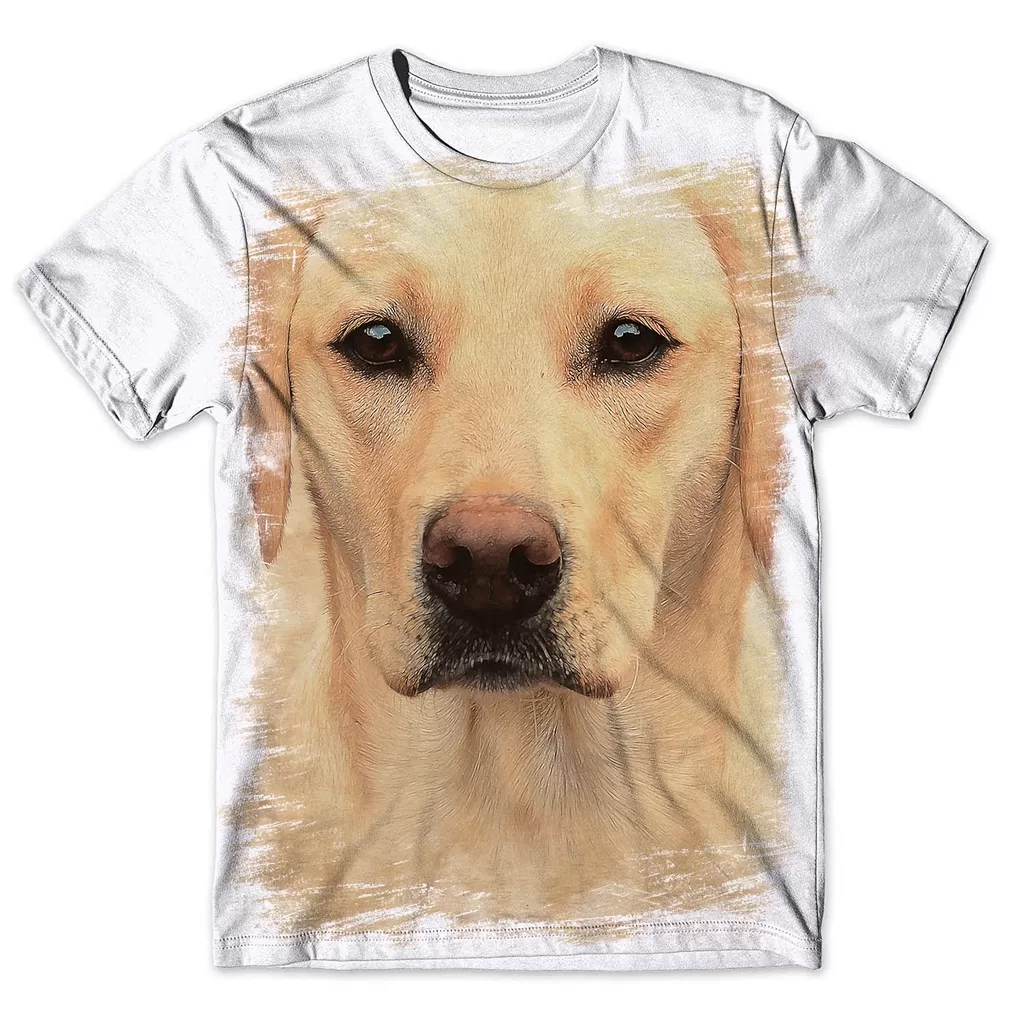 Camisa Camiseta Masculina 3d Cachorro Labrador 3