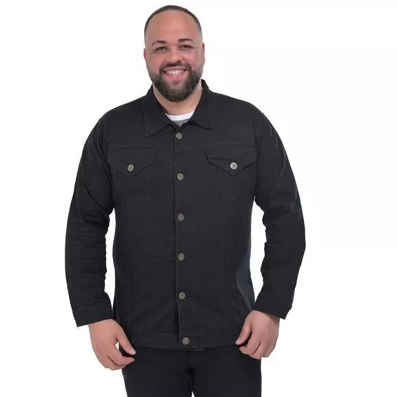 Jaqueta masculina jeans plus size tamanhos grandes