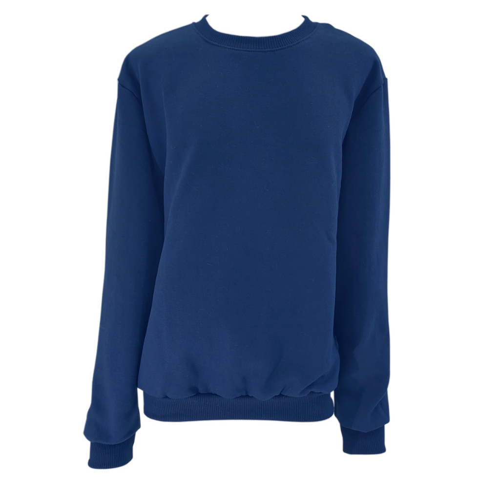 Blusa Infantil Moletom Flanelado Marinho Punho Basico 10 A 16 Anos Unissex