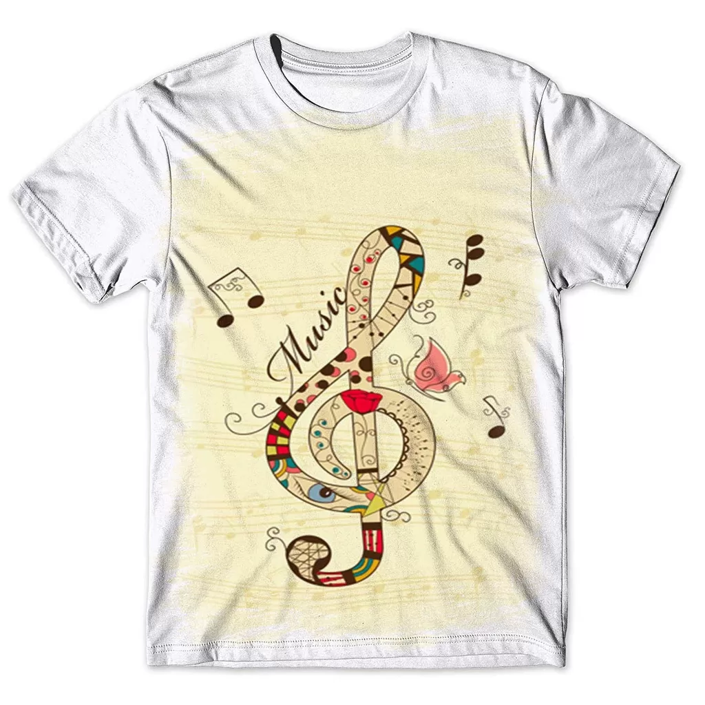 Camisa Camiseta Masculina Musica Nota Clave