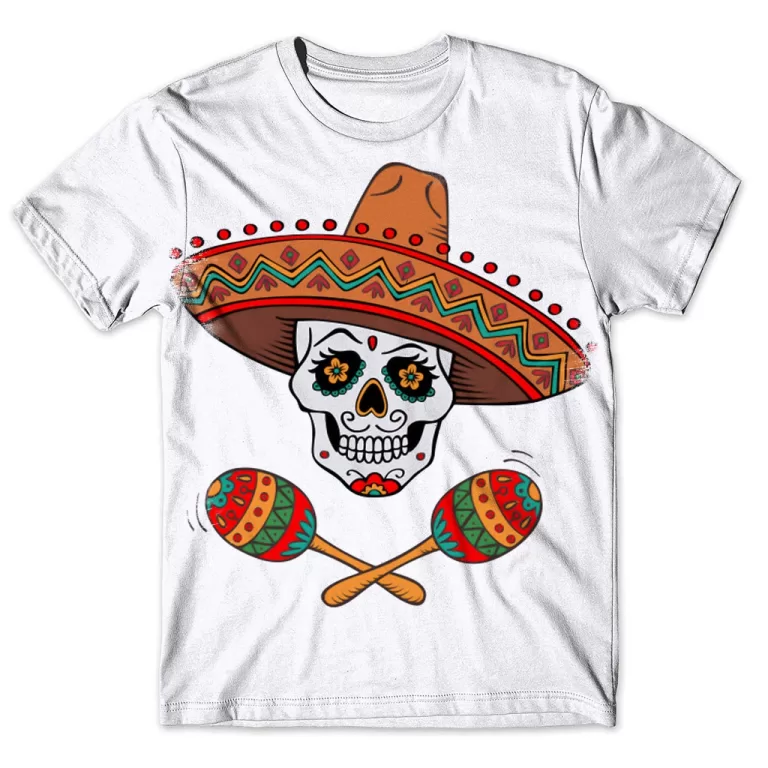 Camisa Camiseta Masculina Caveira Mexicana 58