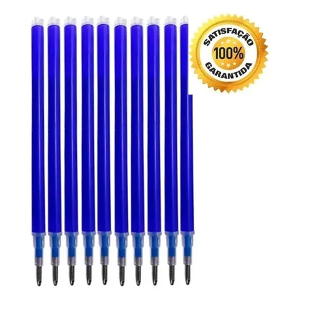 30 Refil Caneta Mágica Fantasminha Tecido Apaga Calor Azul