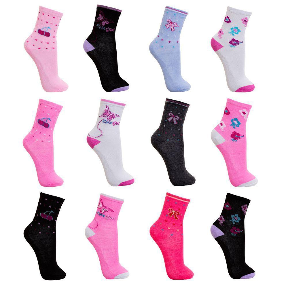 Kit 12 Par De Meia Feminina Atoalhada