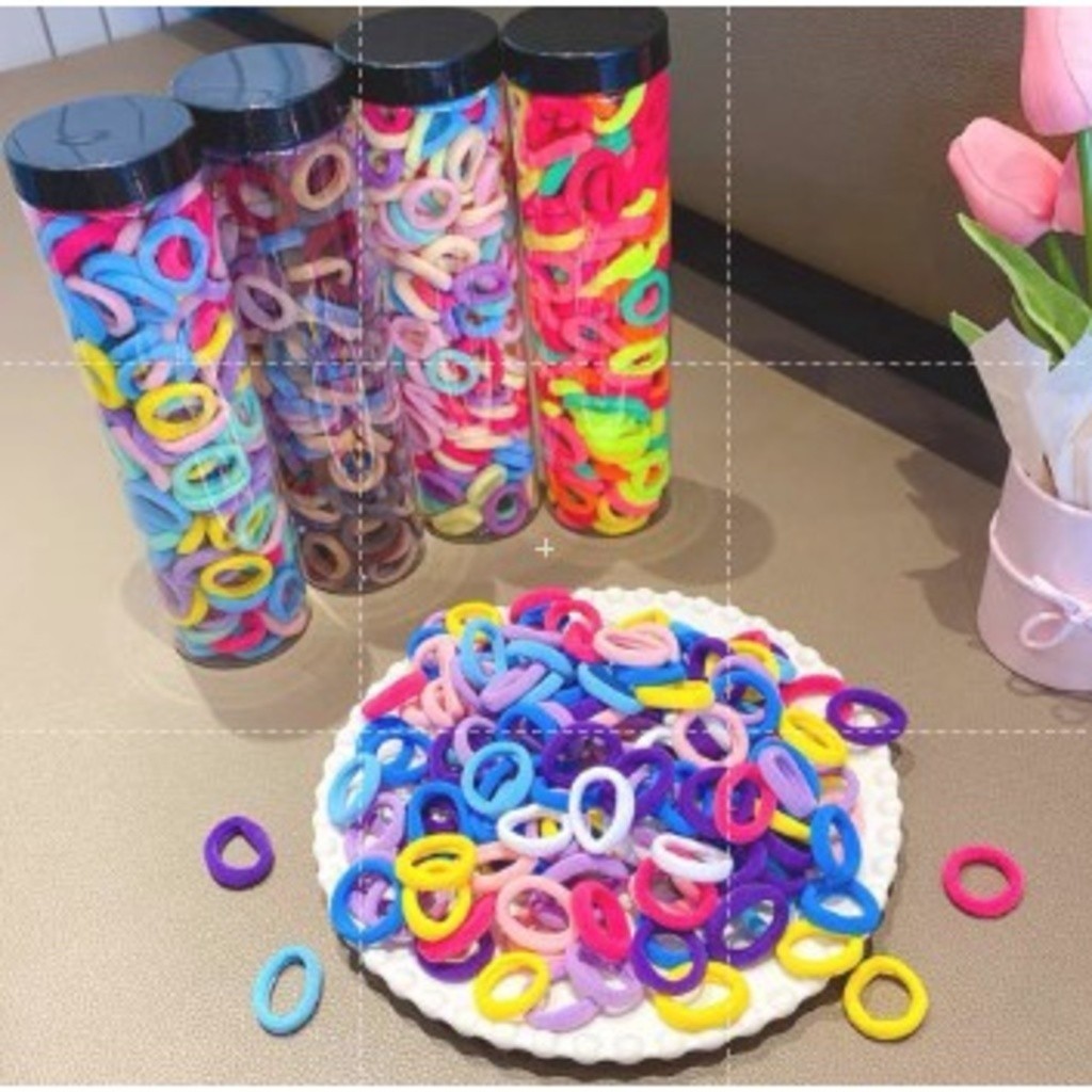 KIT 100 peças Mini Rabicó Xuxinha De Cabelo Meia De Seda -YOUYI