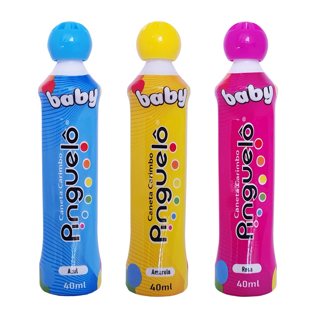 Kit 3 Canetas Carimbo Pinguelo Baby 40ml –  Cores CMIK