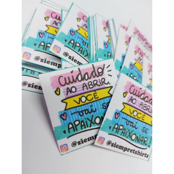 kit 100 tags / 100 adesivos 5×2,5 /100 adesiv