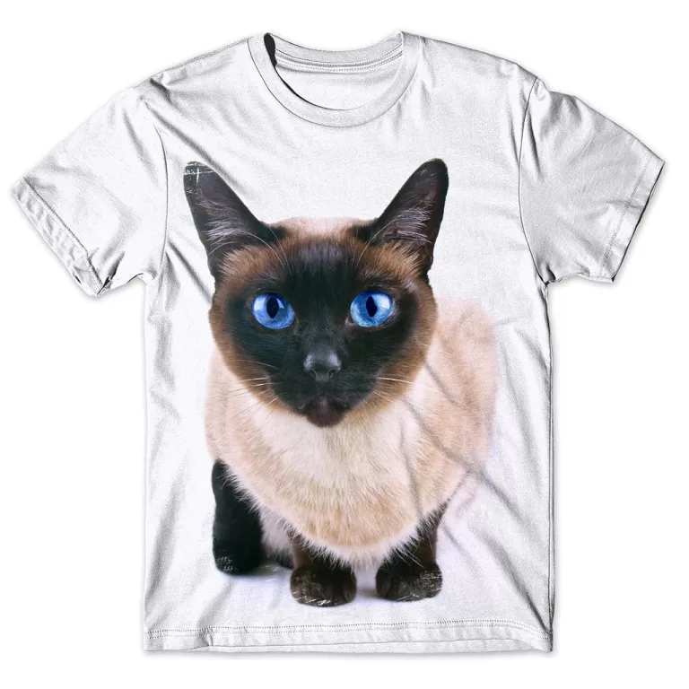 Camisa Camiseta Masculina Gato Siamês