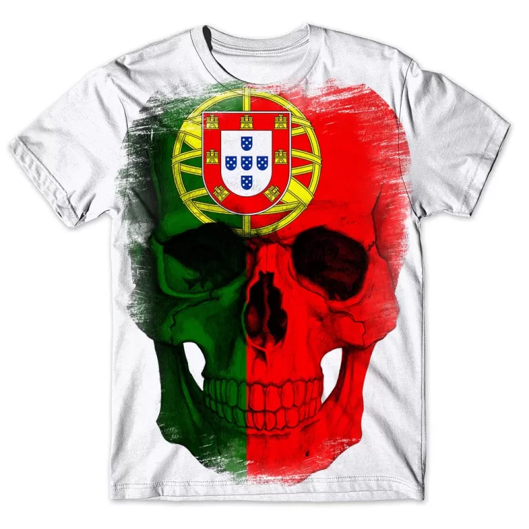 Camisa Camiseta Masculina Caveira Portugal 2