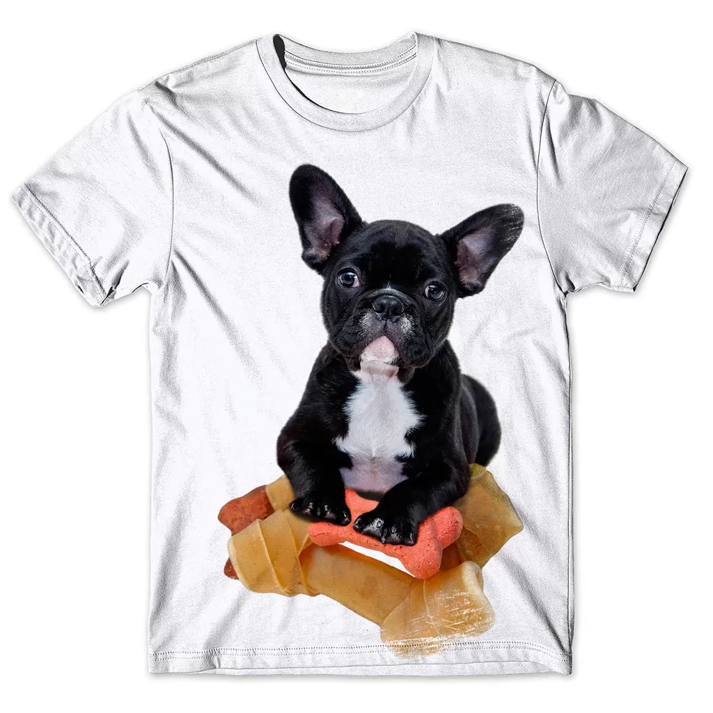 Camisa Camiseta Masculina Cachorro Buldogue Francês 1