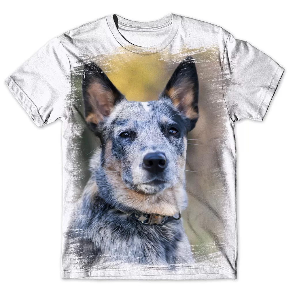 Camisa Camiseta Masculina Cachorro Blue Heeler Boiadeiro Australiano 1