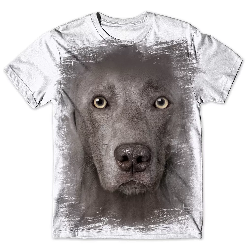 Camisa Camiseta Masculina 3d Cachorro Weimaraner