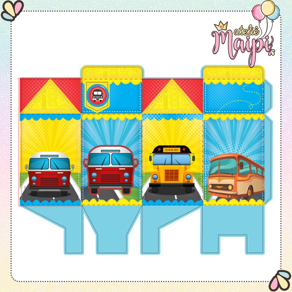 caixinha para festa tema ônibus