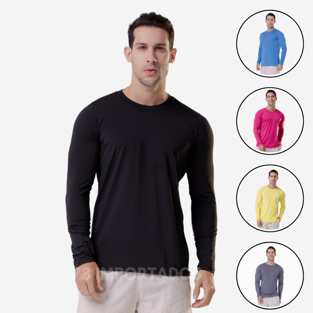 Camisa Termica Segunda Pele Slim  Proteção Solar Uv 50 Ice Tecido Gelado