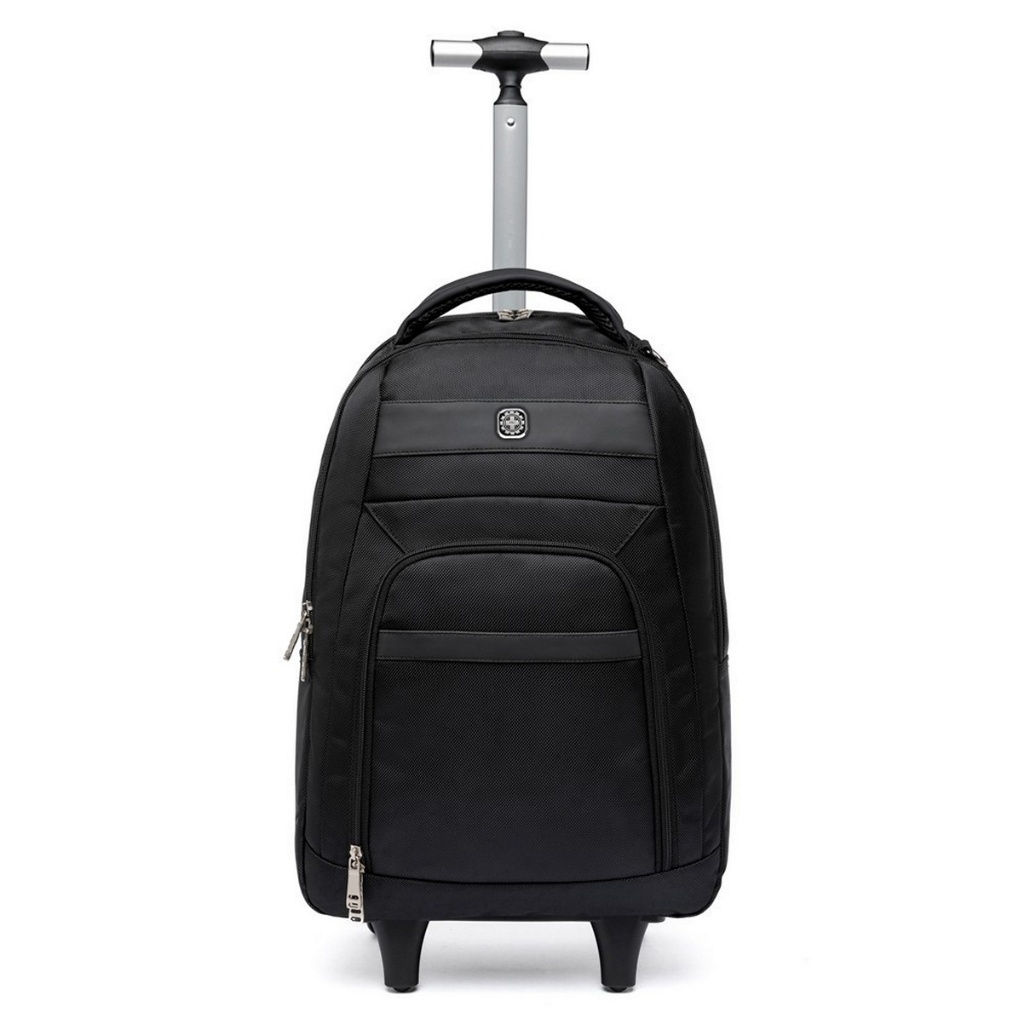 Mochila Executiva Viagem Masculino Rodinhas Alça Costas Notebook Crosswave Preta
