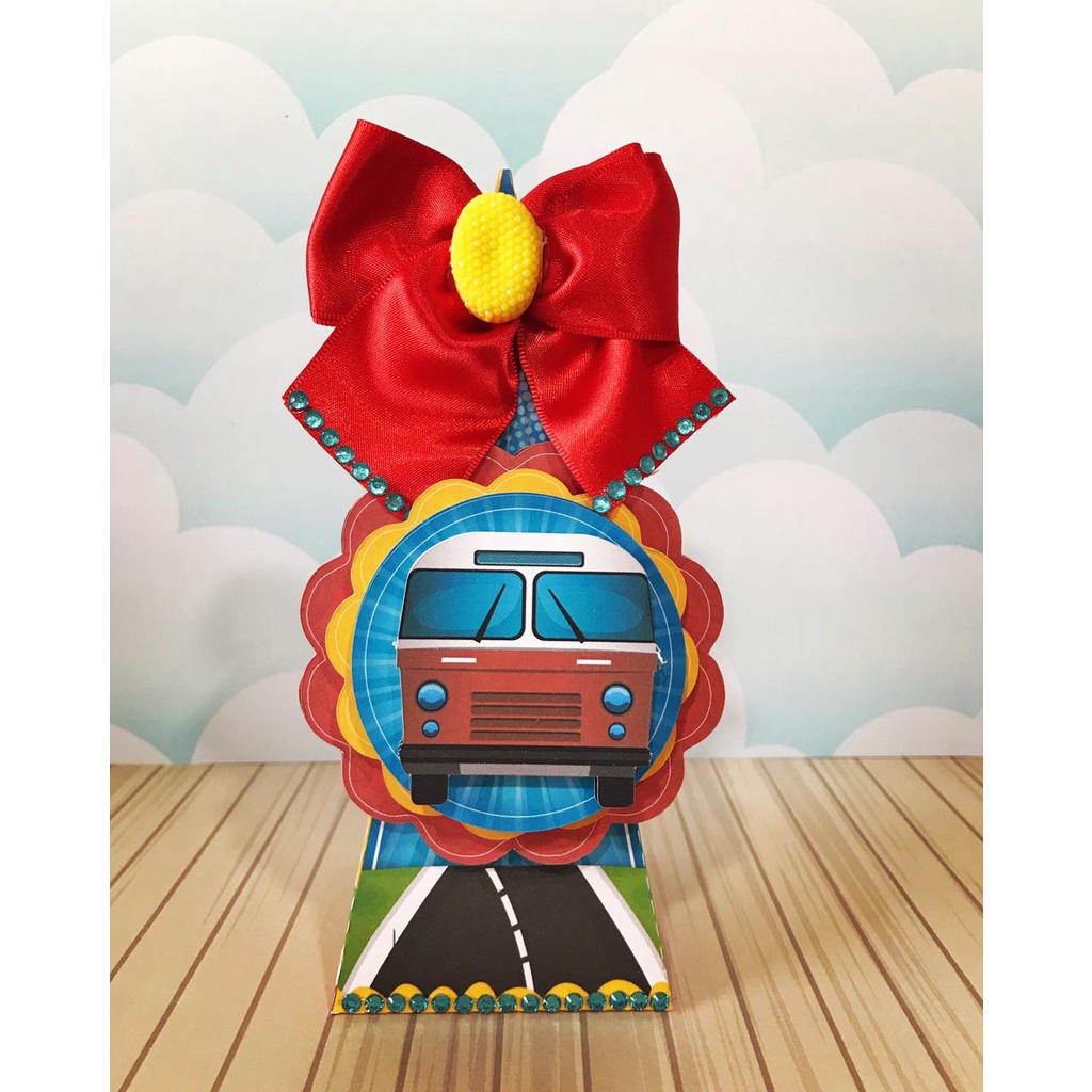 Caixinha para festa tema ônibus