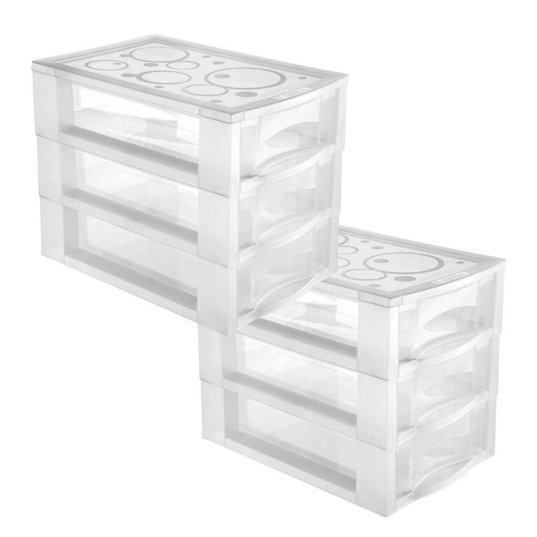 Kit 2 Gaveteiro Médio Para Organizar com 3 Gaveta