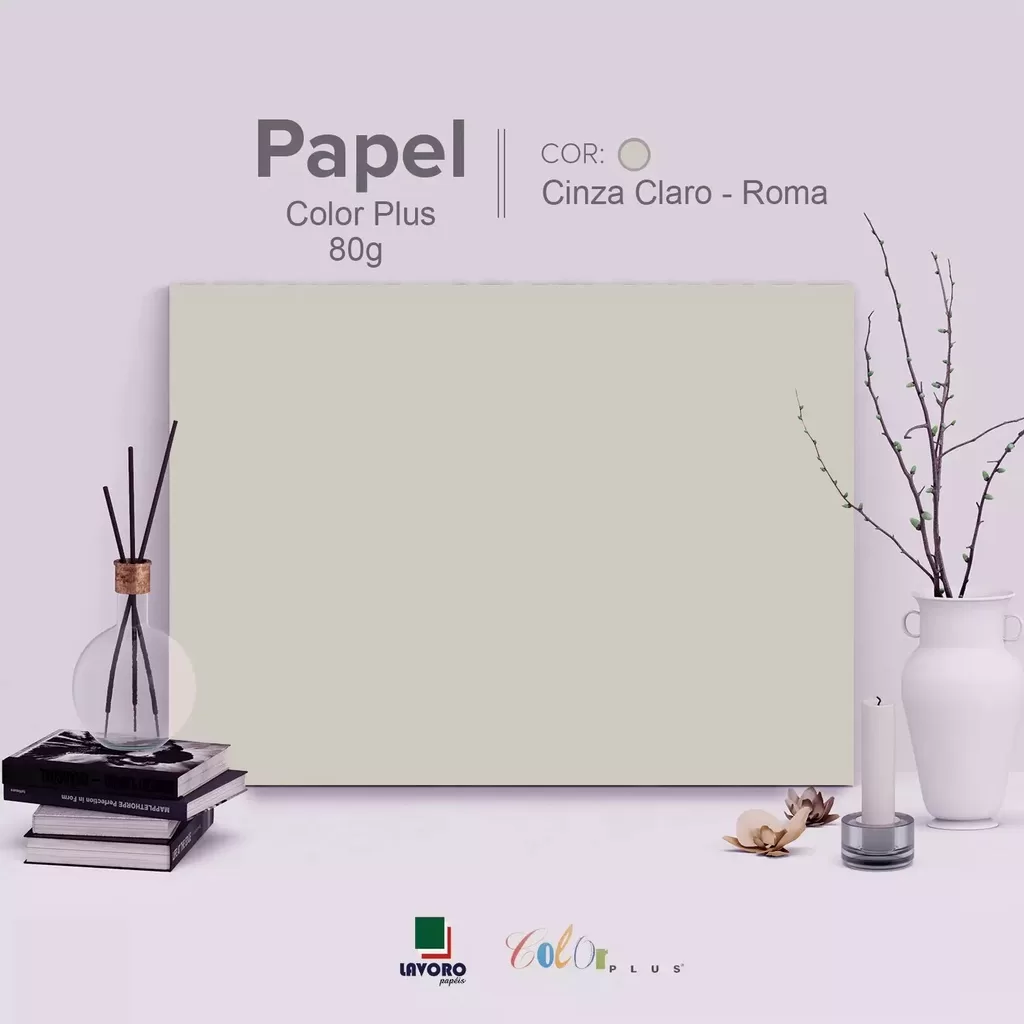 Papel Color Plus 80g A4 – Cinza Claro (Roma) – 27 Folhas