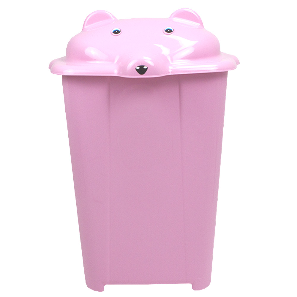 Cesto P/ Roupas Ursinho Adoleta Bebe 44 Litros – Rosa