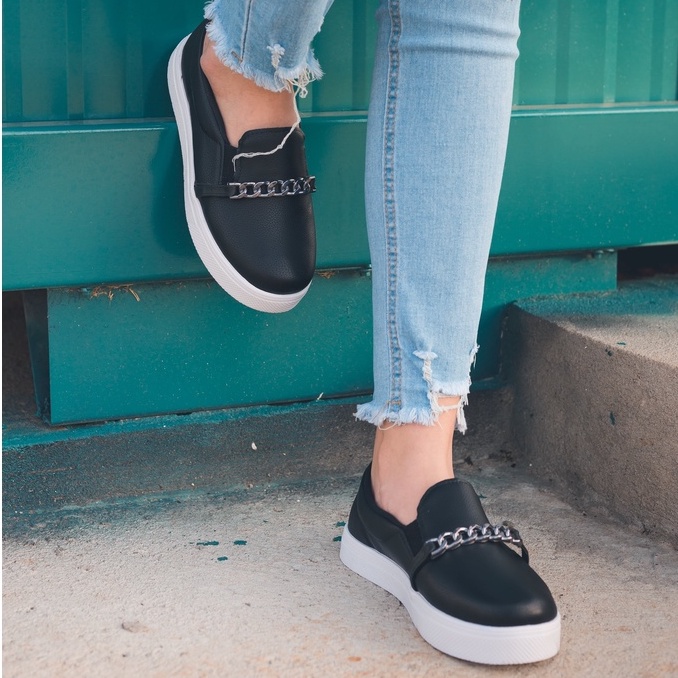Tênis Slip On Feminino Bia Calçados Corrente Nap