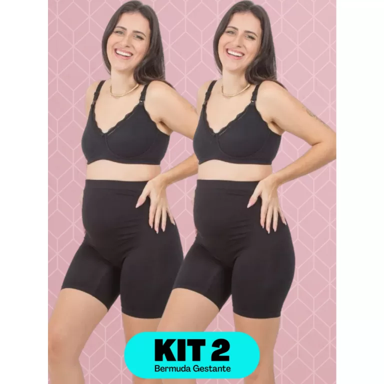 Kit 2 Bermuda Gestante Short Adulto Feminino Cintu