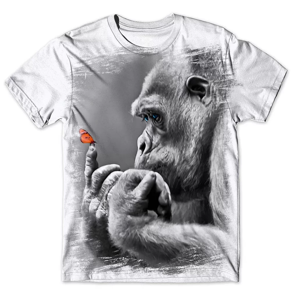 Camisa Camiseta Masculina 3d Macaco 10